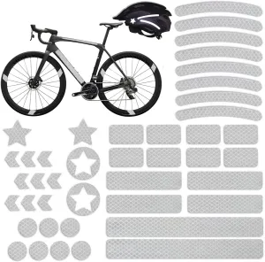 42Pcs Reflective Stickers, Reflective Decals Multi Shapes Kit, Waterproof Outdoor Safety Warning Reflective Stickers, Night Visibility Adhesive Stickers for Helmet, Bicycle, Car & Stroller