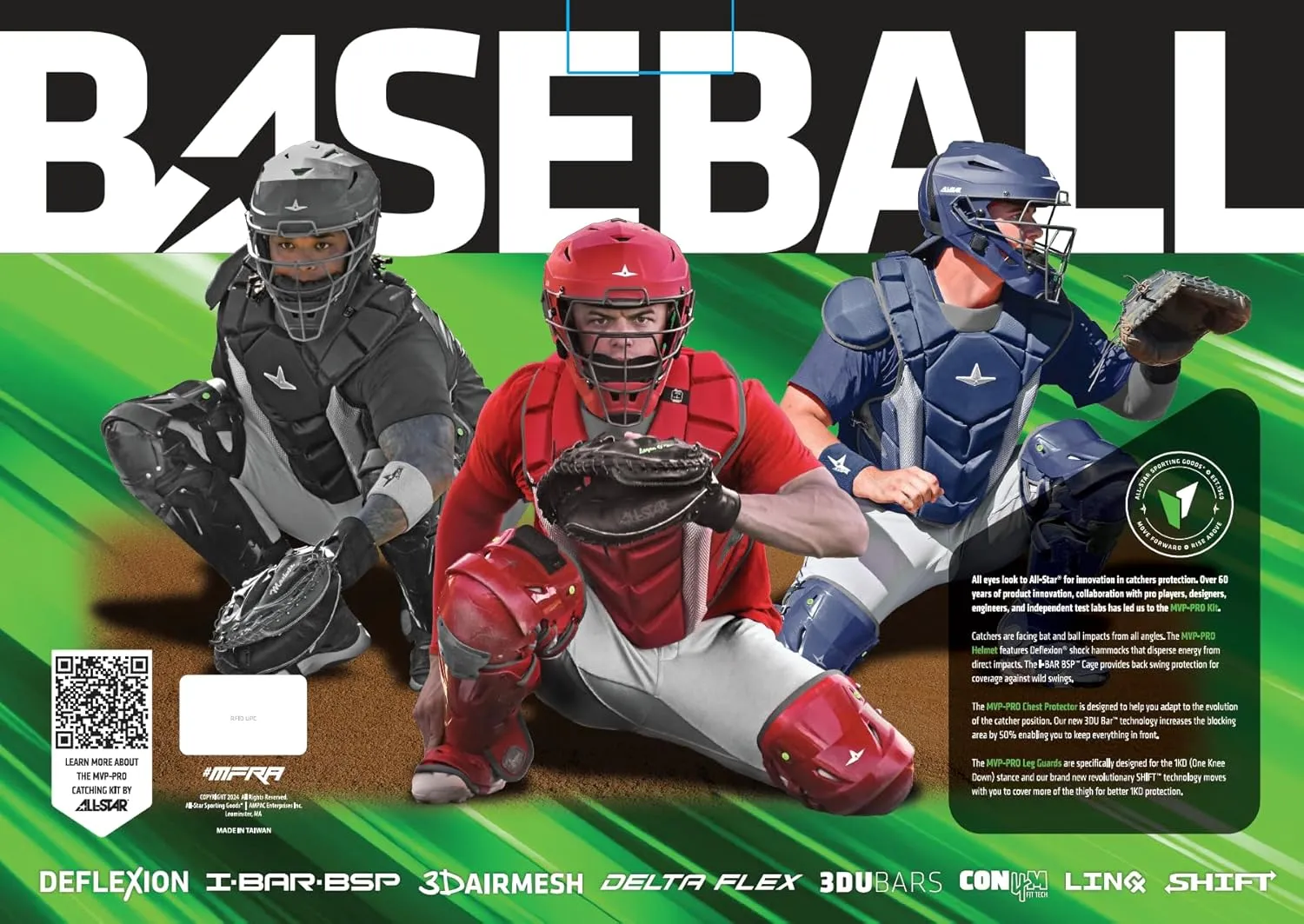 ALL STAR MVP-PRO Series Baseball Adult Catcher's Kit, NOCSAE