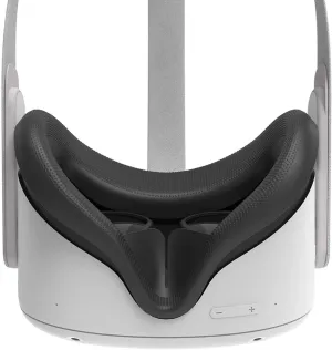 AMVR Face Cushion Pad Replacement for Oculus Quest 2, Silicone Face Cover for Quest 2 Headset, Sweatproof Washable Lightproof Anti-Leakage VR Face Plate Mask Accessories (Black, Only Cover)