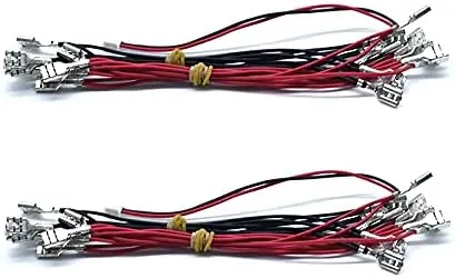 Arcity 2 Pcs Arcade Cable Wire LED Button Power Cable Daisy Chain 0.250 Inch /6.3mm Terminals Jumper Wire Harness Lighted Up 20 LED Arcade Buttons for USB Encoder, MAME, Arcade1Up, Raspberry Pi,PC New