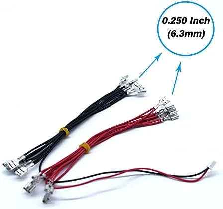 Arcity 2 Pcs Arcade Cable Wire LED Button Power Cable Daisy Chain 0.250 Inch /6.3mm Terminals Jumper Wire Harness Lighted Up 20 LED Arcade Buttons for USB Encoder, MAME, Arcade1Up, Raspberry Pi,PC New