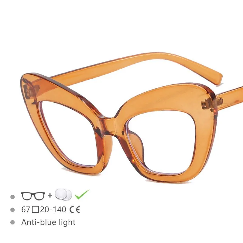 CCspace Women's Full Rim Oversized Cat Eye Acetate Frame Eyeglasses 54531