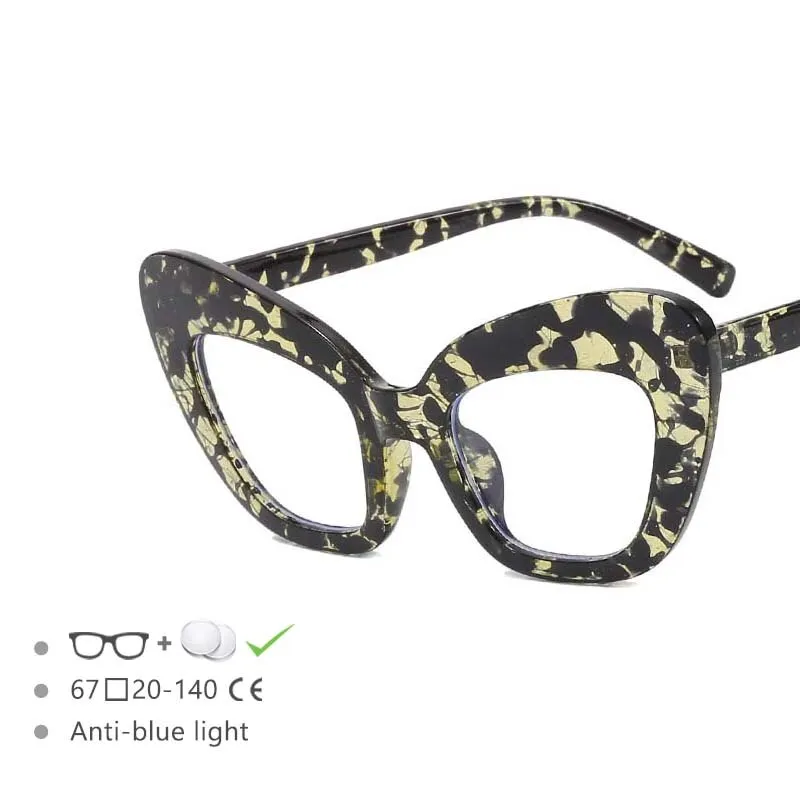 CCspace Women's Full Rim Oversized Cat Eye Acetate Frame Eyeglasses 54531