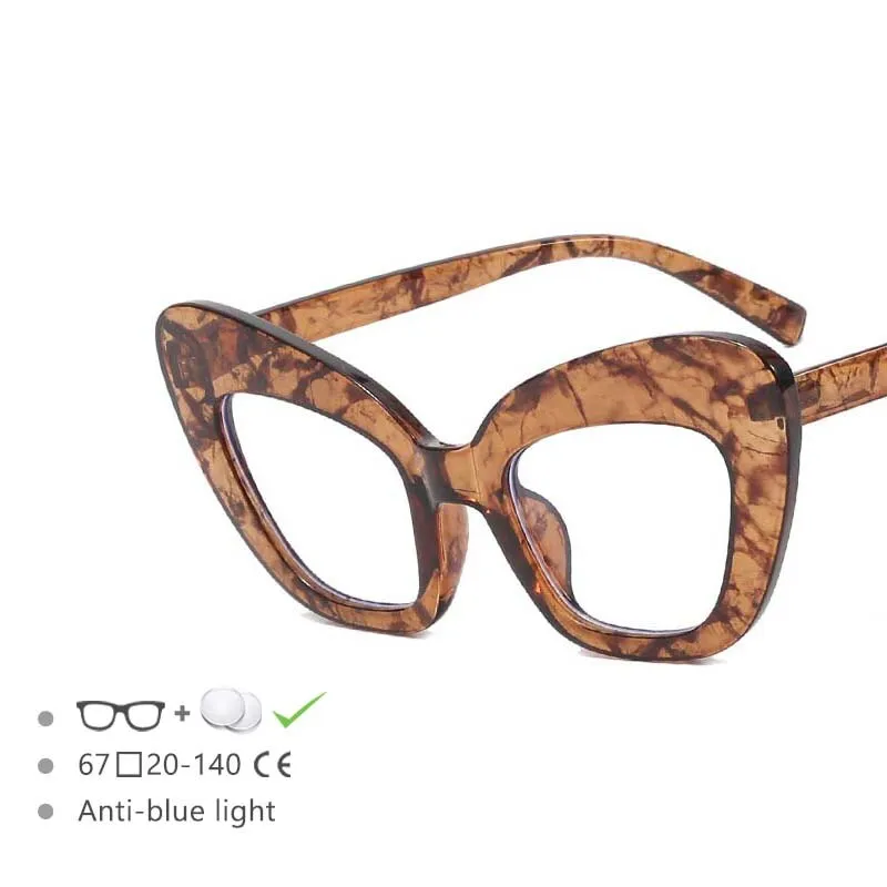 CCspace Women's Full Rim Oversized Cat Eye Acetate Frame Eyeglasses 54531