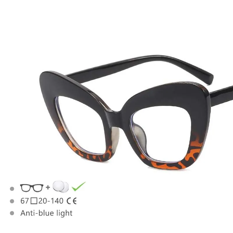 CCspace Women's Full Rim Oversized Cat Eye Acetate Frame Eyeglasses 54531
