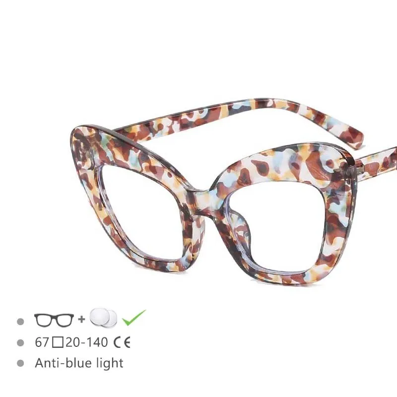 CCspace Women's Full Rim Oversized Cat Eye Acetate Frame Eyeglasses 54531