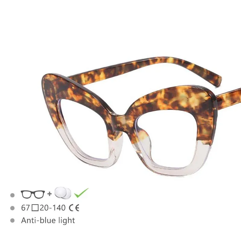 CCspace Women's Full Rim Oversized Cat Eye Acetate Frame Eyeglasses 54531