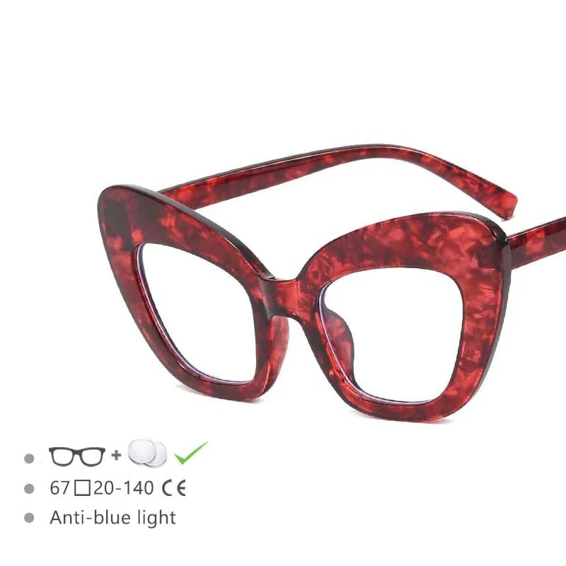 CCspace Women's Full Rim Oversized Cat Eye Acetate Frame Eyeglasses 54531