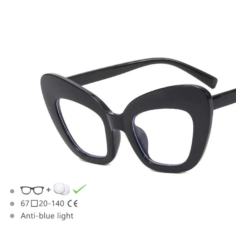 CCspace Women's Full Rim Oversized Cat Eye Acetate Frame Eyeglasses 54531