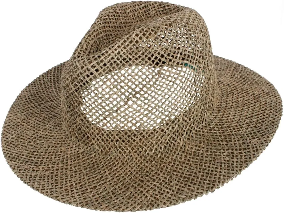 CTM Unisex Twisted Straw Fedora with Shapeable Brim