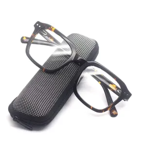 Cubojue Unisex Full Rim Square Acetate Reading Glasses Xh004