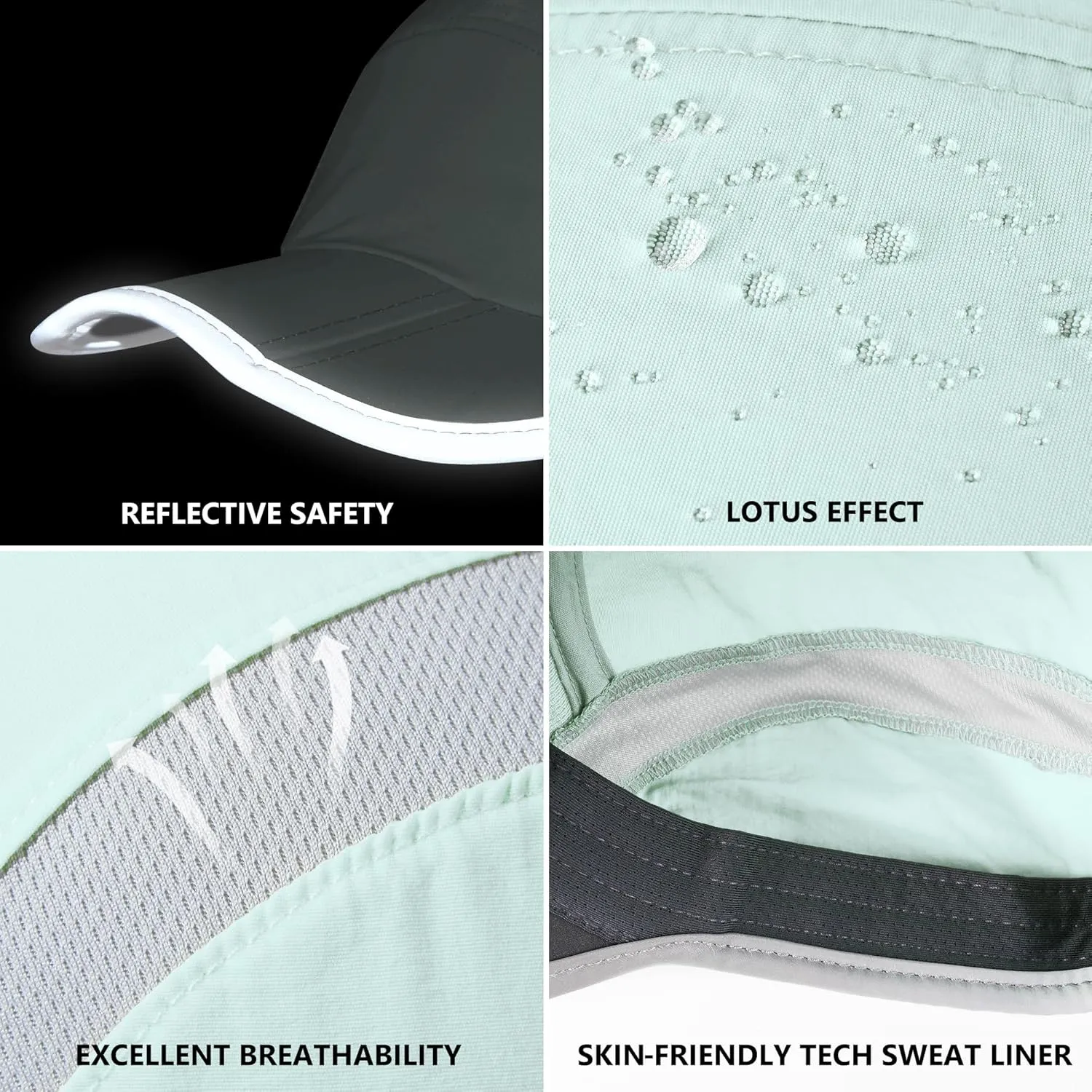 GADIEMKENSD Reflective Folding Outdoor Hat Unstructured Design UPF 50  Sun Protection Sport Hats for Womens and Mens