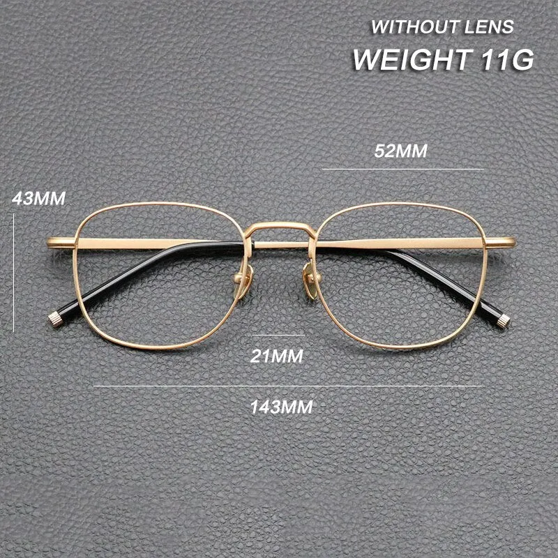 Gatenac Unisex Full Rim Square Titanium Eyeglasses Gxyj840