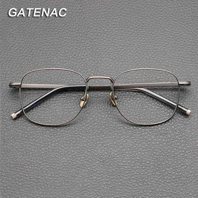 Gatenac Unisex Full Rim Square Titanium Eyeglasses Gxyj840