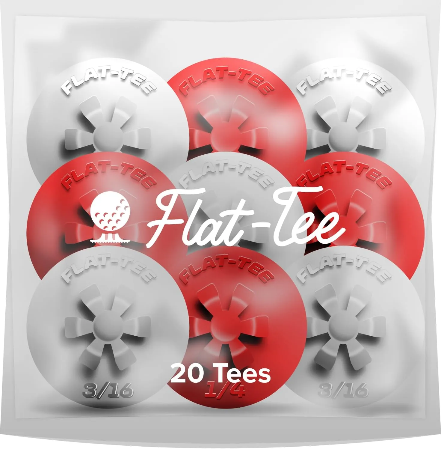 Golf Tee (Driving Ranges, Indoor/Virtual Golf Simulators, Tundra/Winter Golf, Consistent Height, USGA Conforming, Par 3 Tee, Virtually Unbreakable, Multicolor)