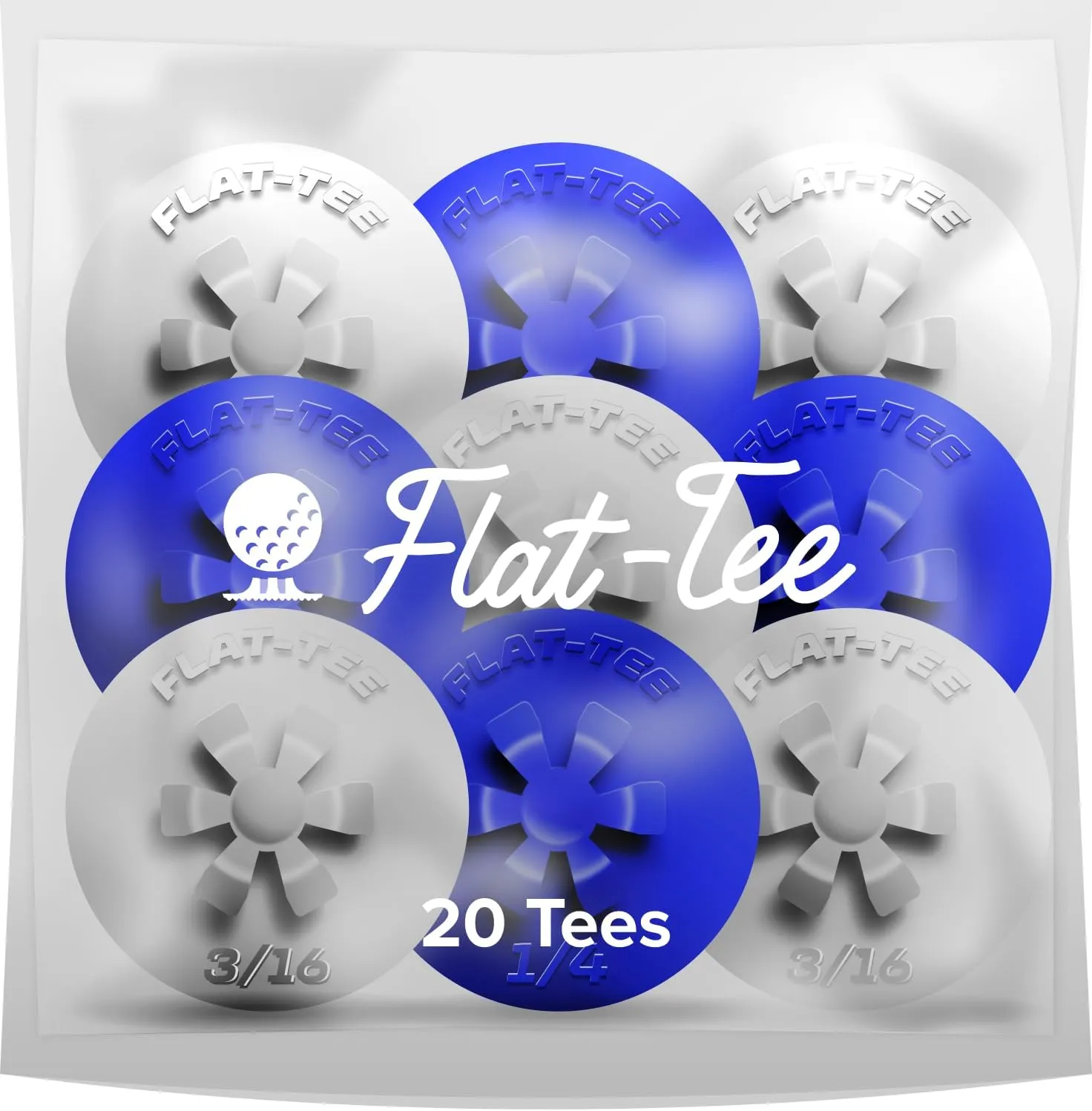 Golf Tee (Driving Ranges, Indoor/Virtual Golf Simulators, Tundra/Winter Golf, Consistent Height, USGA Conforming, Par 3 Tee, Virtually Unbreakable, Multicolor)