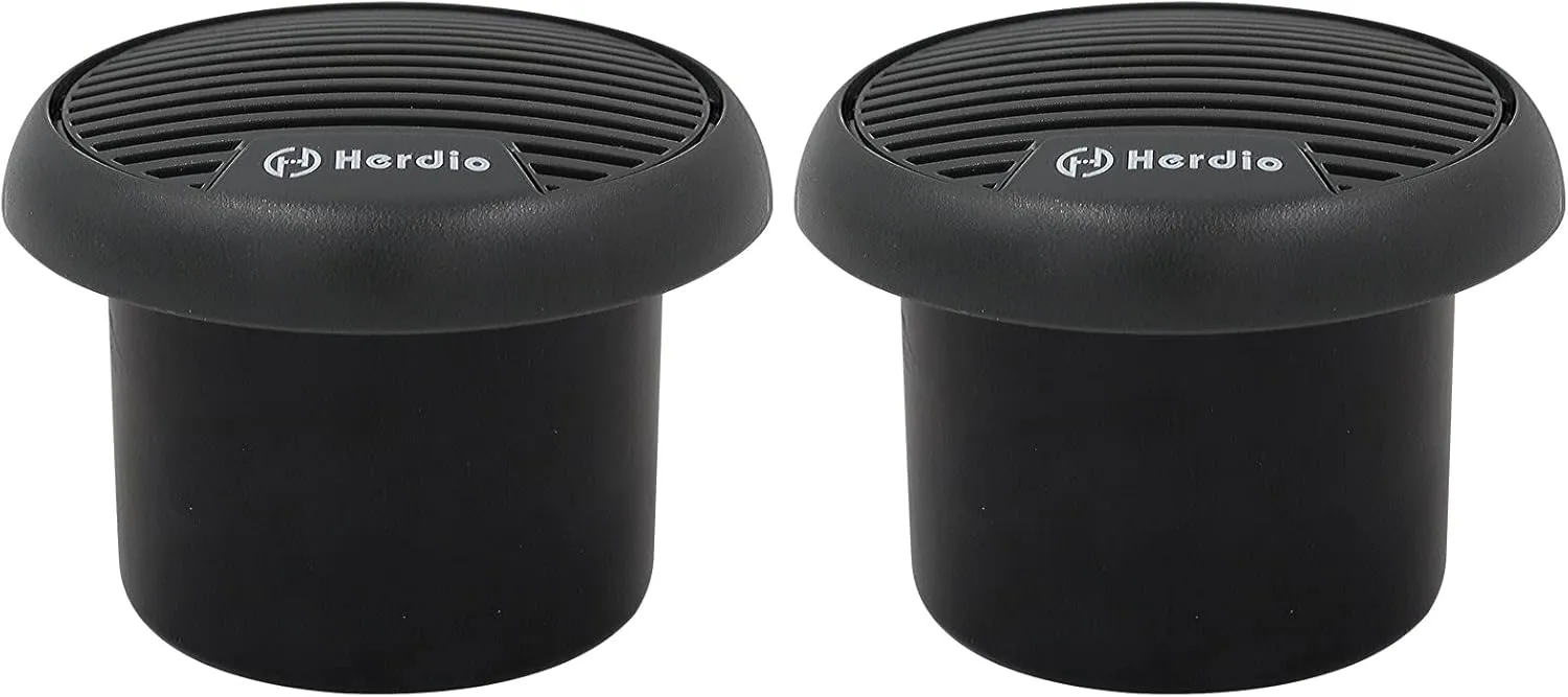 Herdio 3" inch Marine Bluetooth Speakers Boat Motorcycle Hot tub Stereo with Max Power 140 Watt (Black)