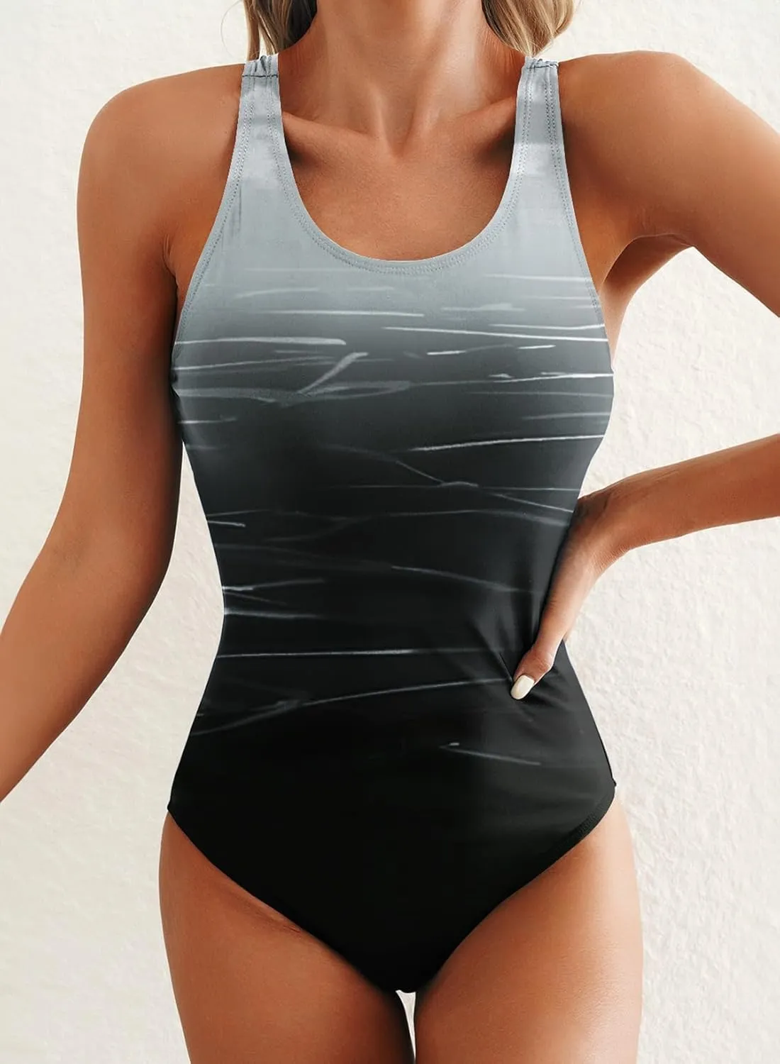 Herseas Women One Piece Swimsuit Crisscross Back Slimming Bathing Suit Tummy Control 2025 Summer Athletic Beachwear