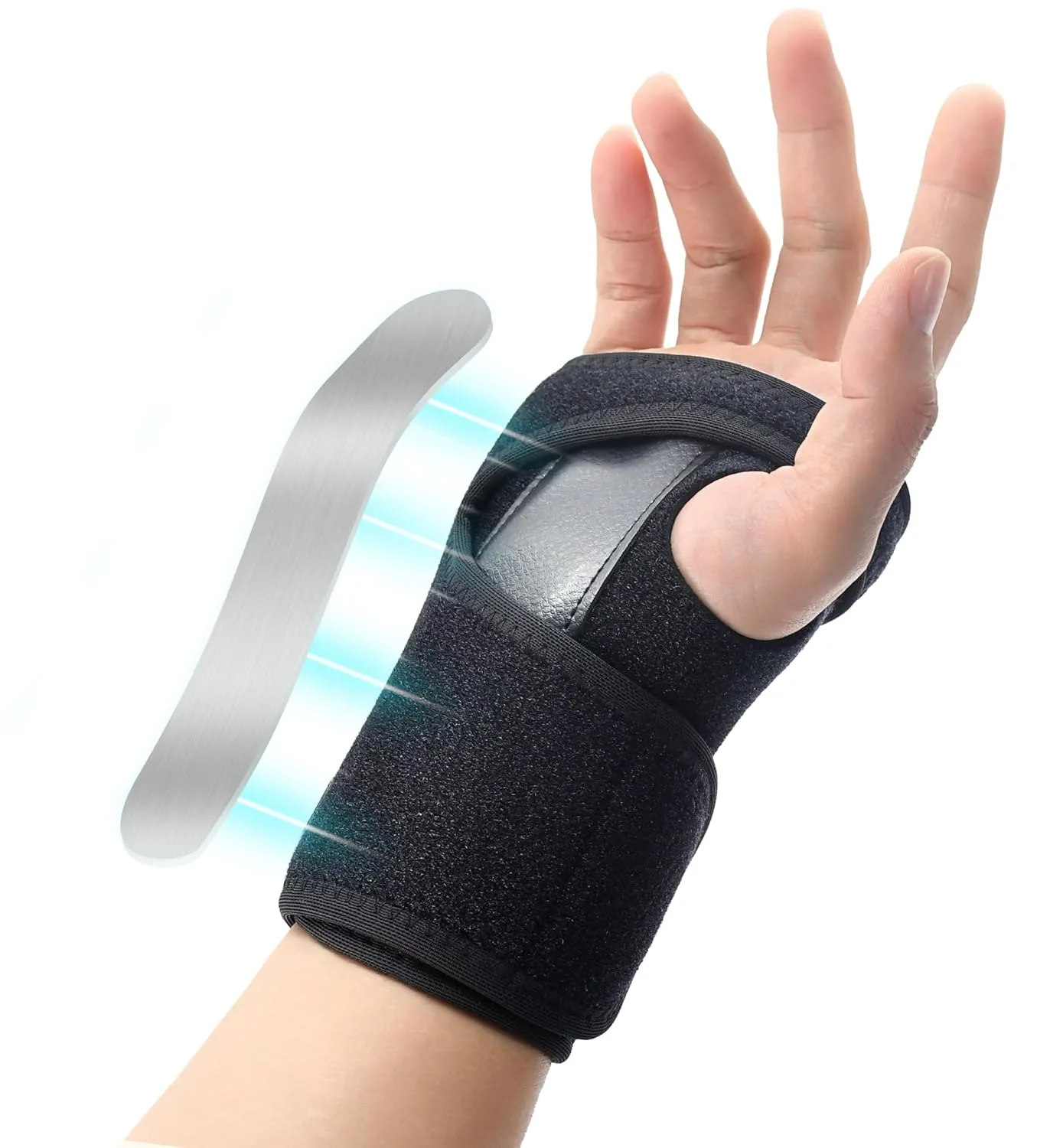 HiRui Wrist Brace Wrist Support with Splint for Men and Women, Hand Support for Carpal Tunnel Arthritis Tendonitis Sprain Recovery Pain Relief, Day & Night Support (One Size, Right Hand)