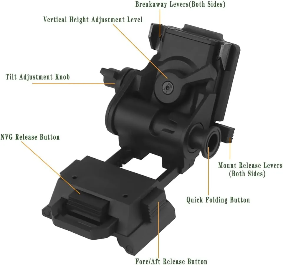Hunting Night Visions NVG L4G24 Mount, Fast OPS Helmet Nylon NVG Mounting for PVS15 PVS18 PGPNVG18 Night Vision Goggle