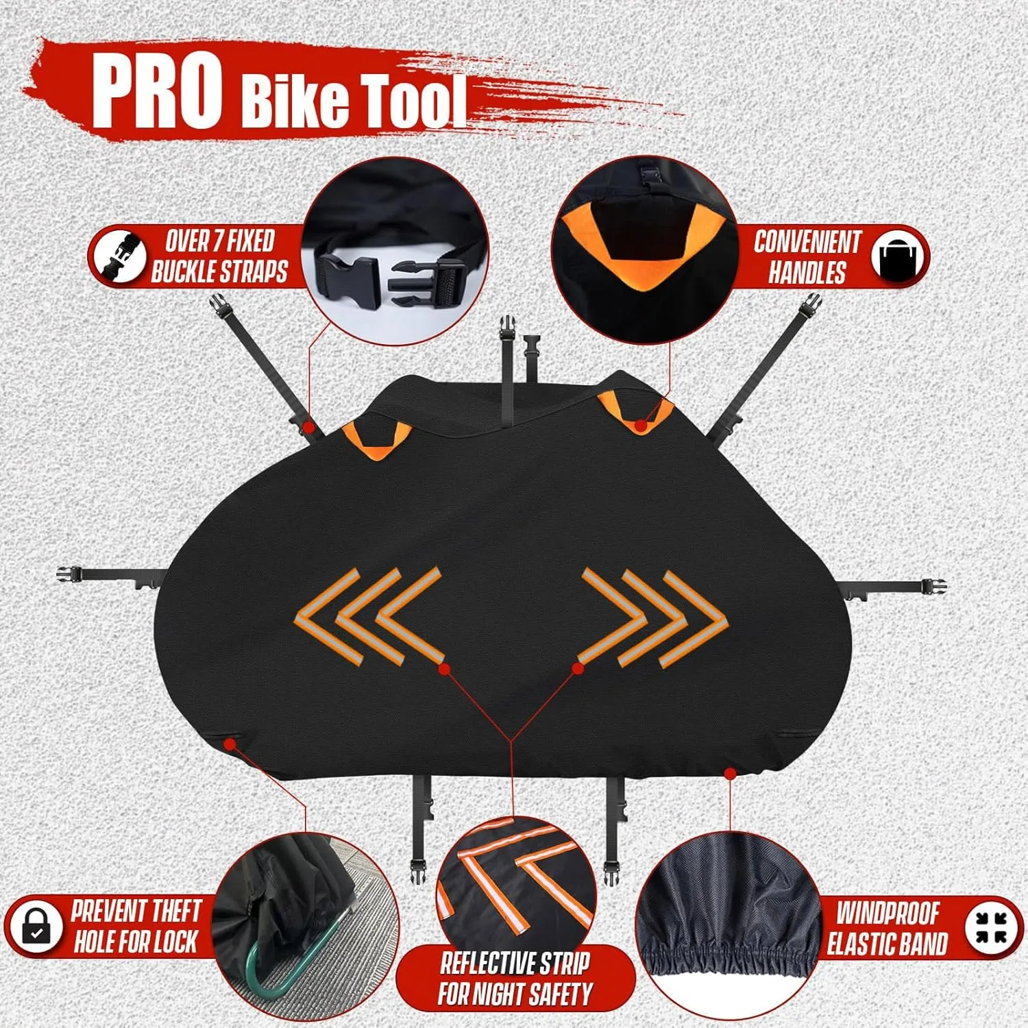 IC ICLOVER Bike Cover for Transport on Rack, Bicycle Covers for 1 Bike on Rear Bike Rack, 600D Outdoor Storage Bike Travel Cover on Hitch, Waterproof Bike Rack Covers for 1 Bike on Car Bike Rack