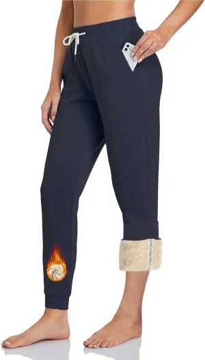 Inno Women's 28" 31" 34" 36" Sherpa Polar Fleece Lined Jogger Pants Warm Sweatpants Thermal Athletic Lounge Petite Tall