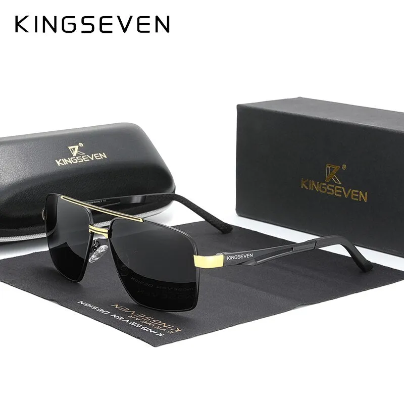 KINGSEVEN 2021 Brand Men's Aluminum Sunglasses Polarized Men Mirror Male Sun Glasses Sports Eyewear Driving Oculos de sol N7755