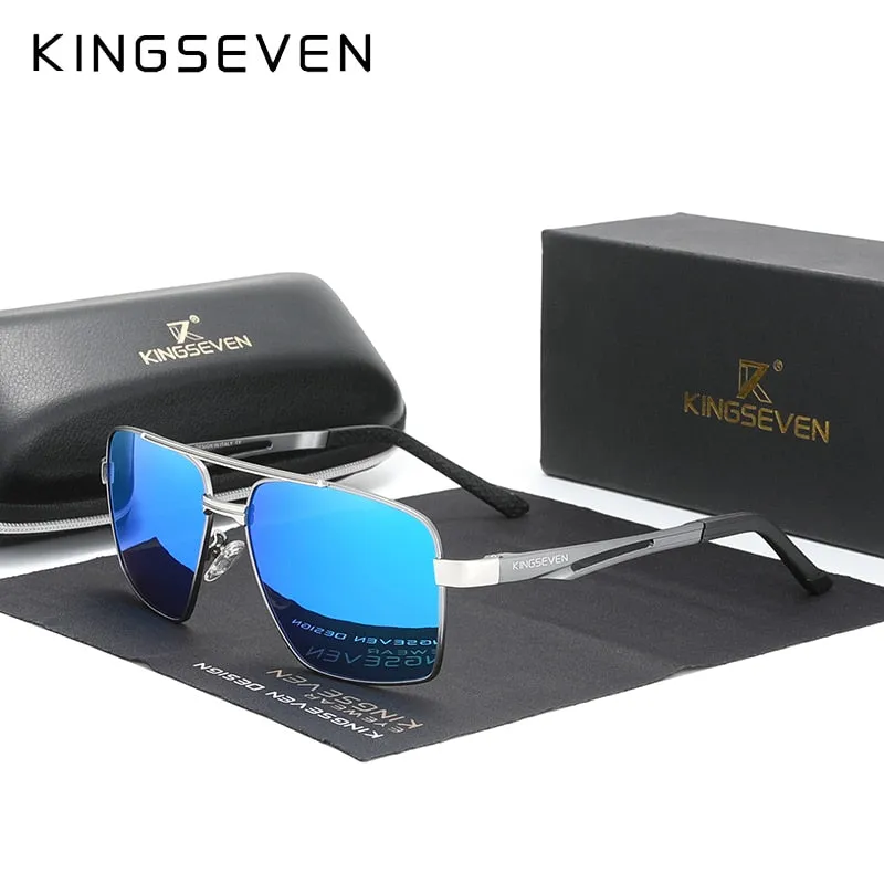 KINGSEVEN 2021 Brand Men's Aluminum Sunglasses Polarized Men Mirror Male Sun Glasses Sports Eyewear Driving Oculos de sol N7755