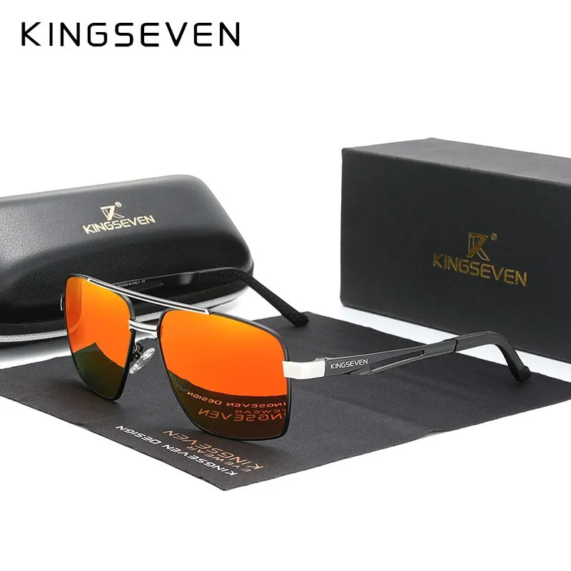 KINGSEVEN 2021 Brand Men's Aluminum Sunglasses Polarized Men Mirror Male Sun Glasses Sports Eyewear Driving Oculos de sol N7755