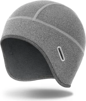 MELASA Winter Helmet Liner Skull Cap, Fleece Lined Warm Cycling Cap with Glasses Holes, Thermal Hat Beanie for Men Women