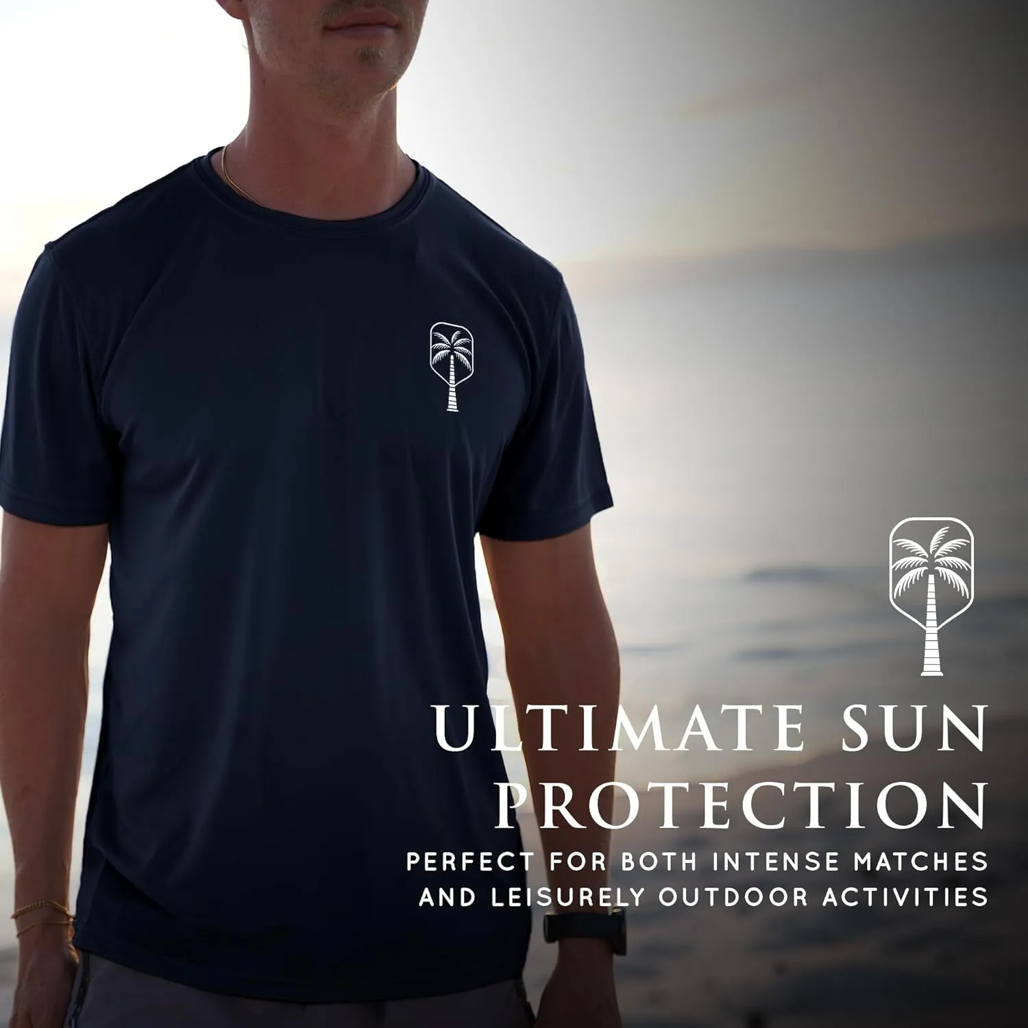 Mens Performance Short Sleeve Pickleball Shirt  Premium UV Protection, Moisture-Wicking, and Odor-Fighting Design