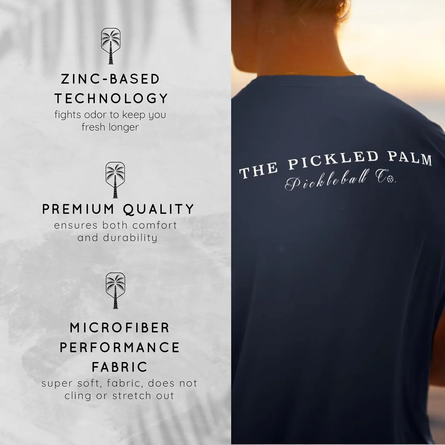 Mens Performance Short Sleeve Pickleball Shirt  Premium UV Protection, Moisture-Wicking, and Odor-Fighting Design