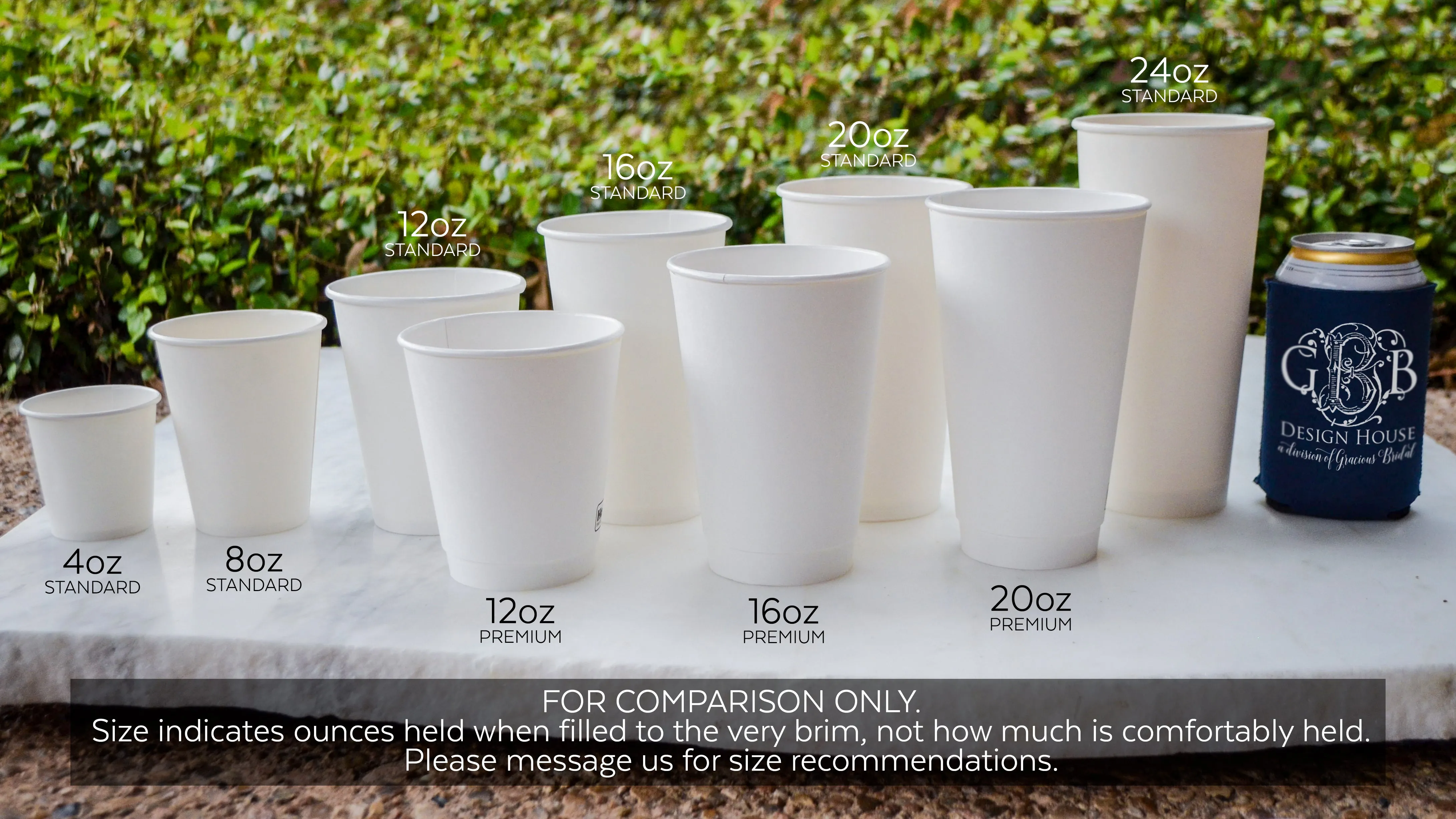 Personalized Frame Monogram Paper Cups