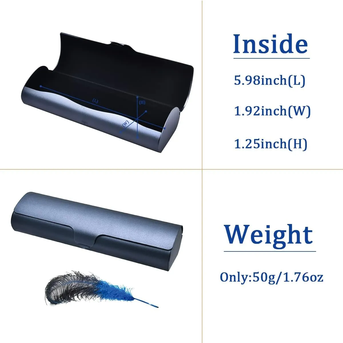 Philley Eyeglass Case Aluminum Ultra-Light Hard Myopia Glasses Case