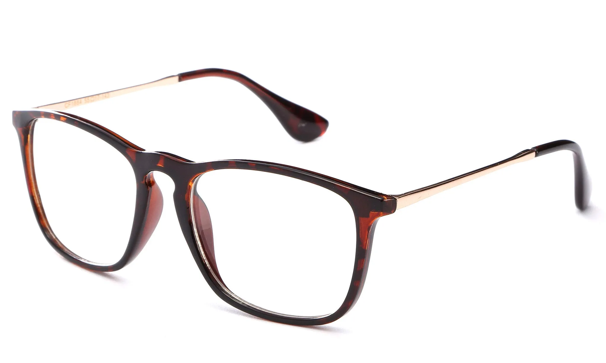 "Acuna" Squared Keyhole Clear Glasses