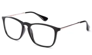 "Acuna" Squared Keyhole Clear Glasses