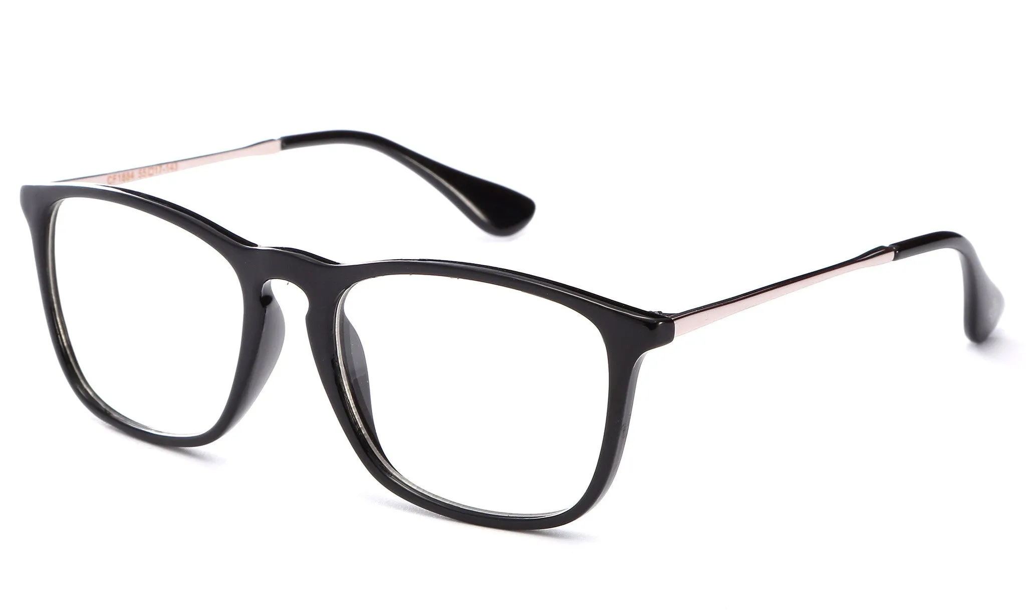 "Acuna" Squared Keyhole Clear Glasses