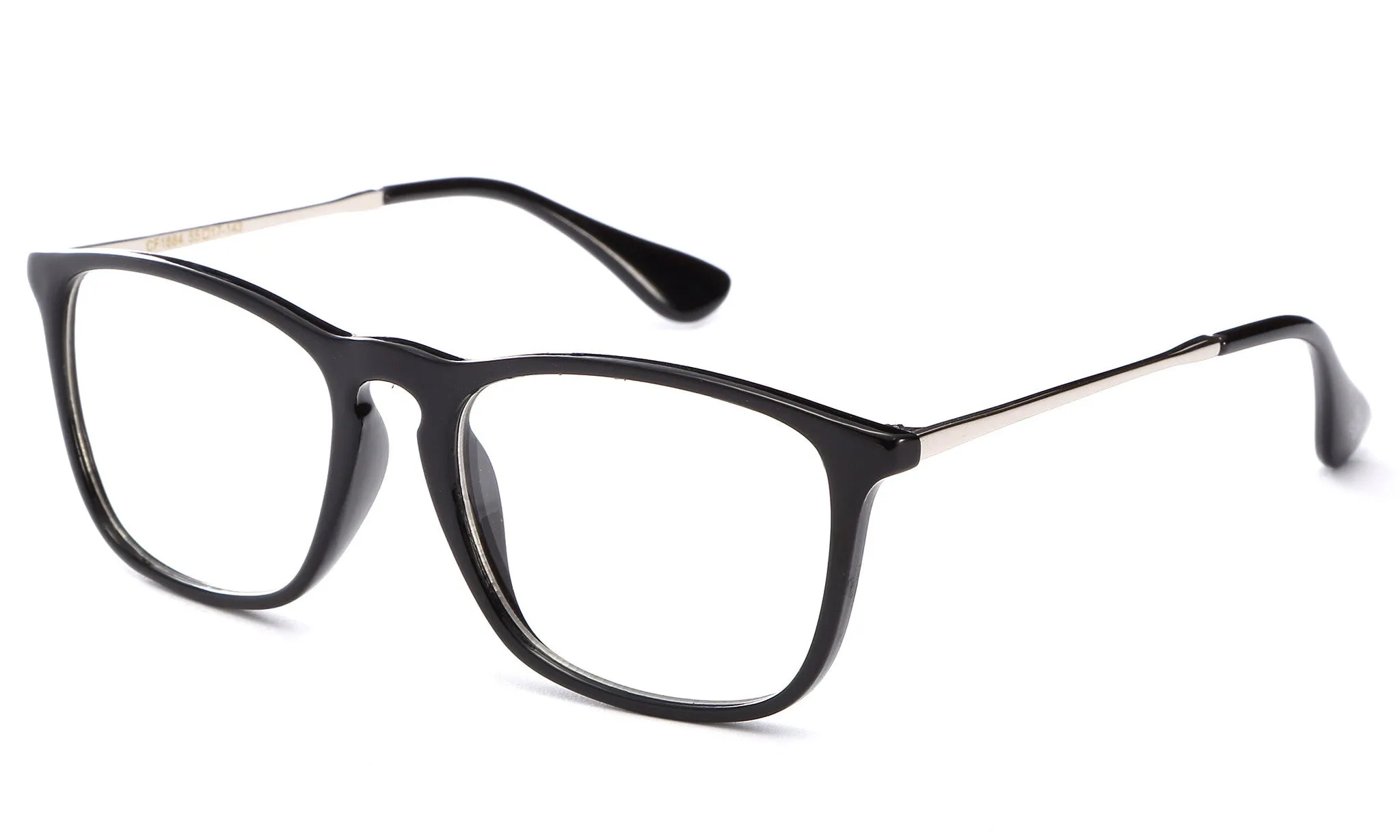"Acuna" Squared Keyhole Clear Glasses