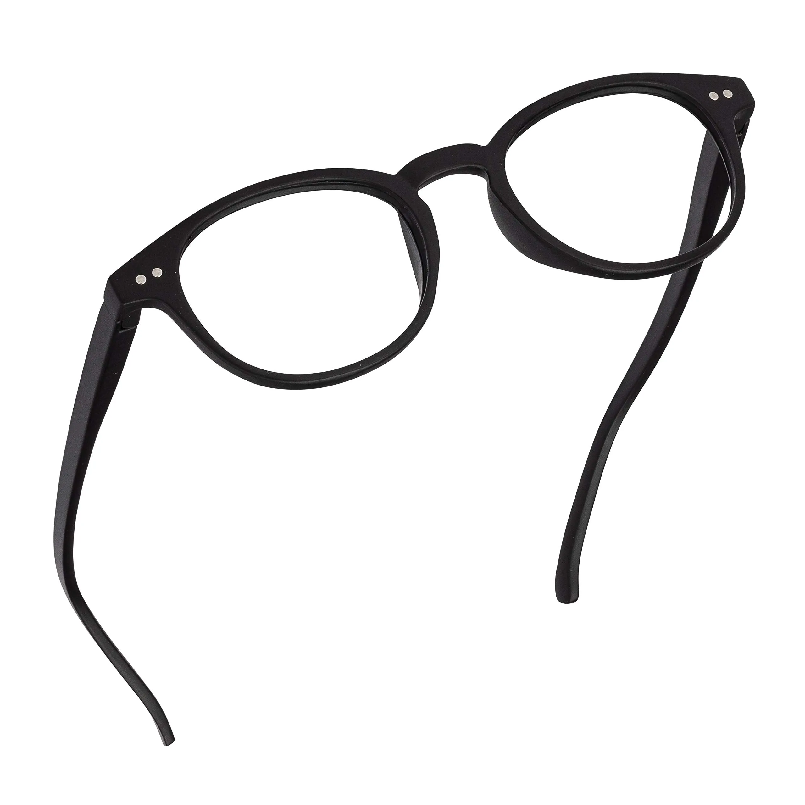 Round-Blue-Light-Blocking-Reading-Glasses-Black-0-50-Magnification-Computer-Glasses