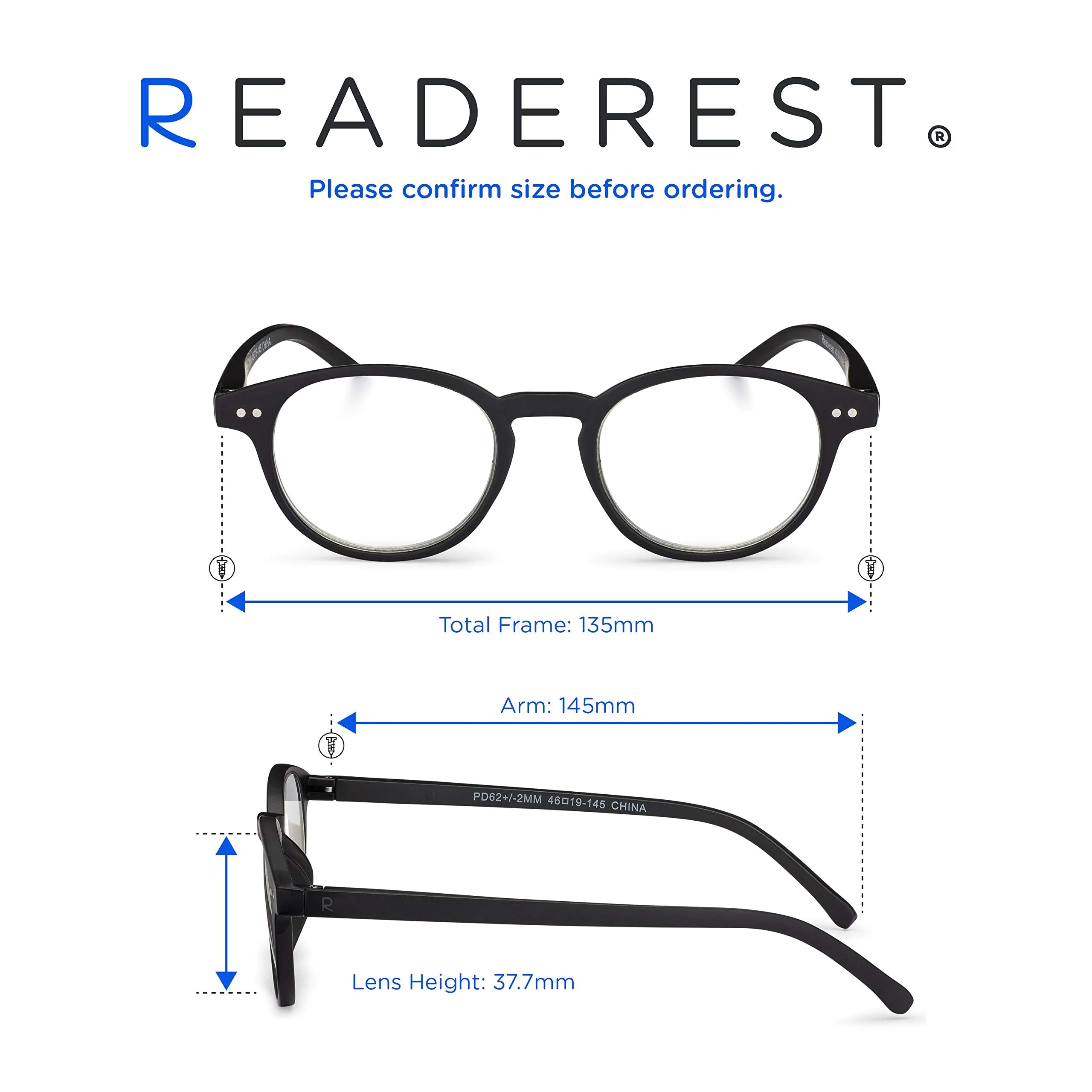 Round-Blue-Light-Blocking-Reading-Glasses-Black-1-75-Magnification-Computer-Glasses