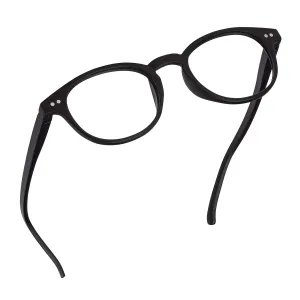 Round-Blue-Light-Blocking-Reading-Glasses-Black-Zero-Magnification-Computer-Glasses