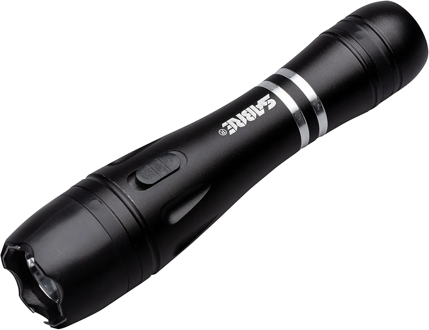 SABRE 2-in-1 Tactical Stun Gun with LED Flashlight, Self Defense Stun Gun with 2.517 C Charge Produces Intolerable Pain, 130 Lumen LED Light, Safety Switch, Belt Holster, Rechargeable Battery