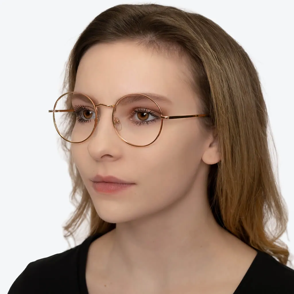 ScreenTime Elton Computer Glasses - Gold - Prescription