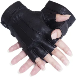 Sheepskin leather Half Finger driving gloves for Women