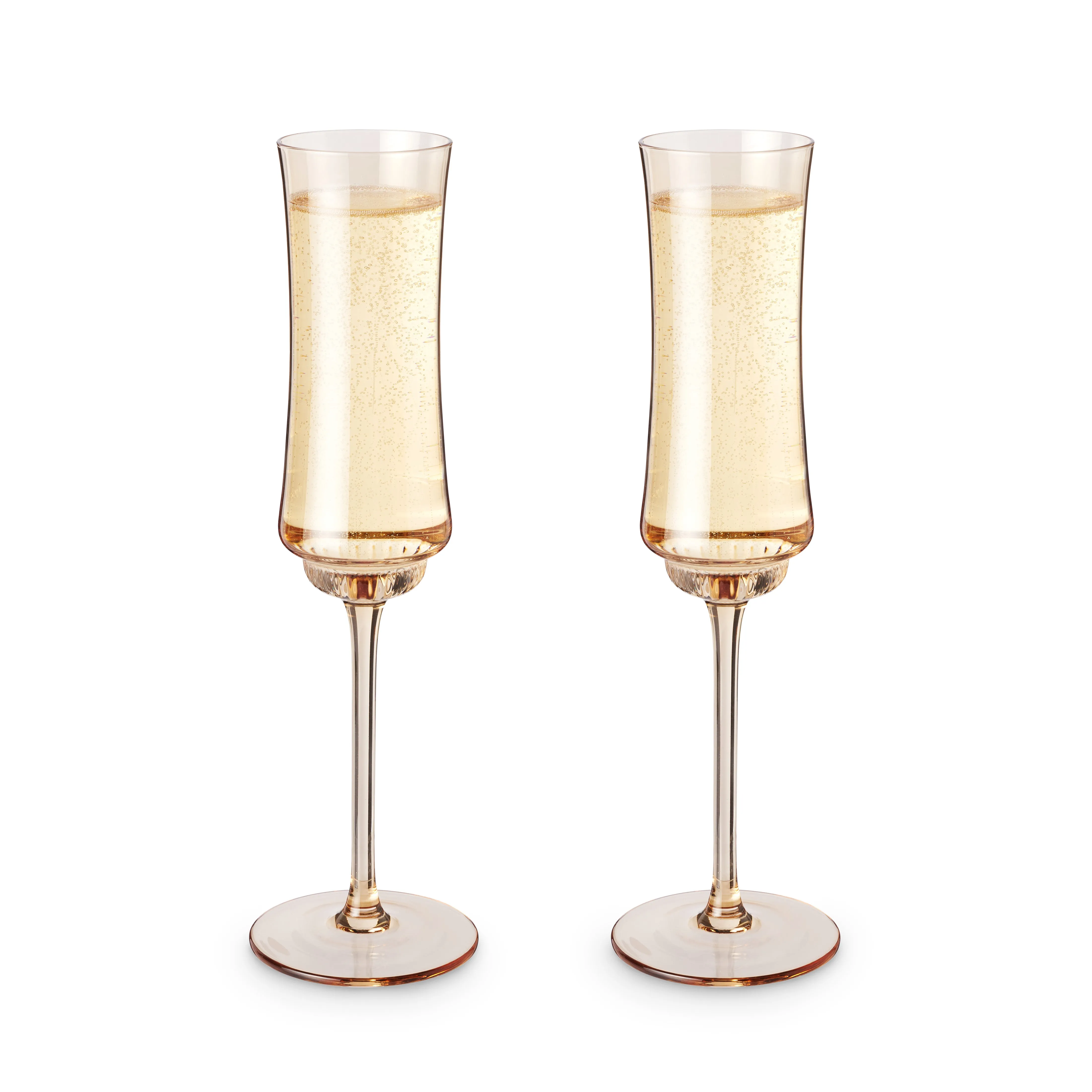 Tulip Champagne Flutes in Amber