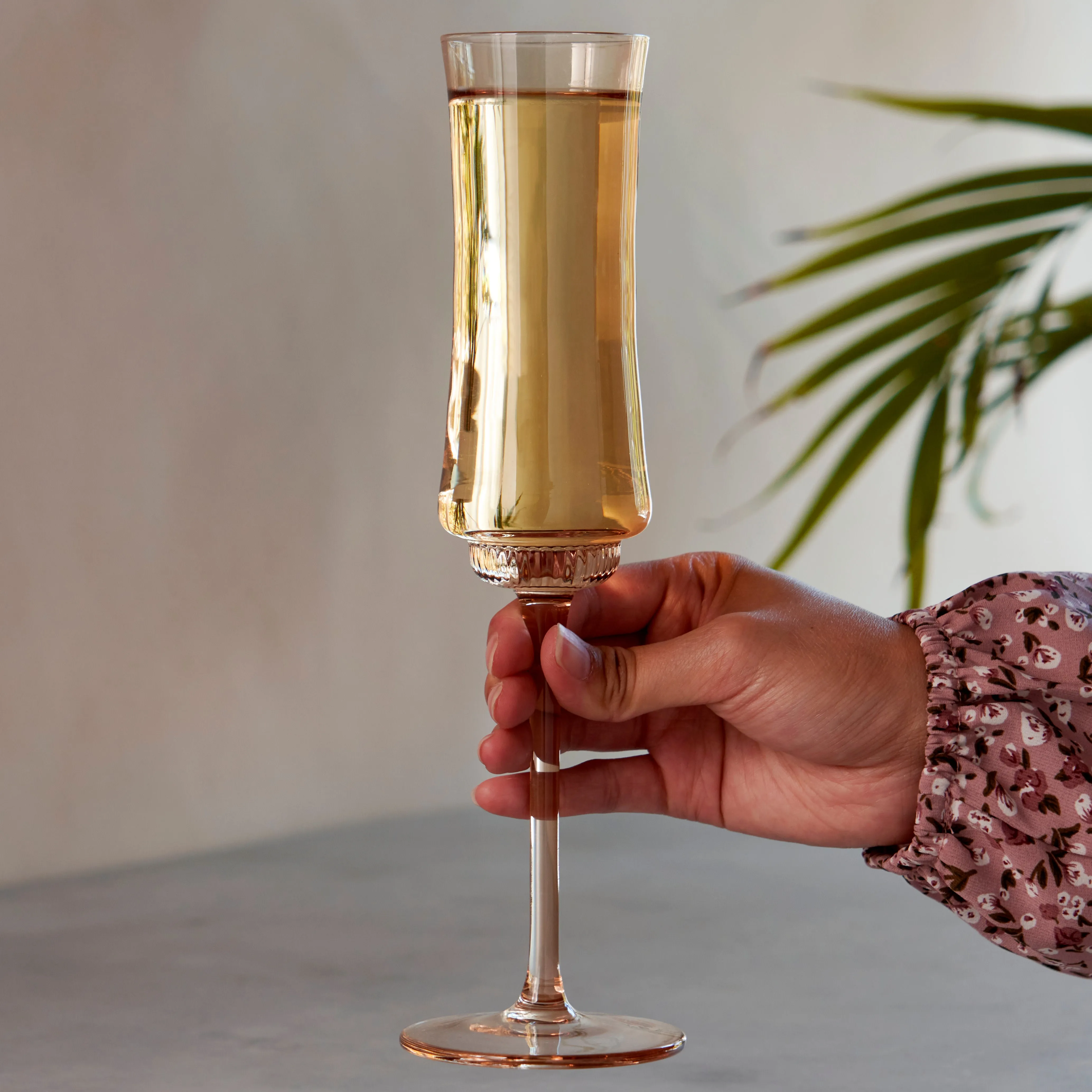 Tulip Champagne Flutes in Amber