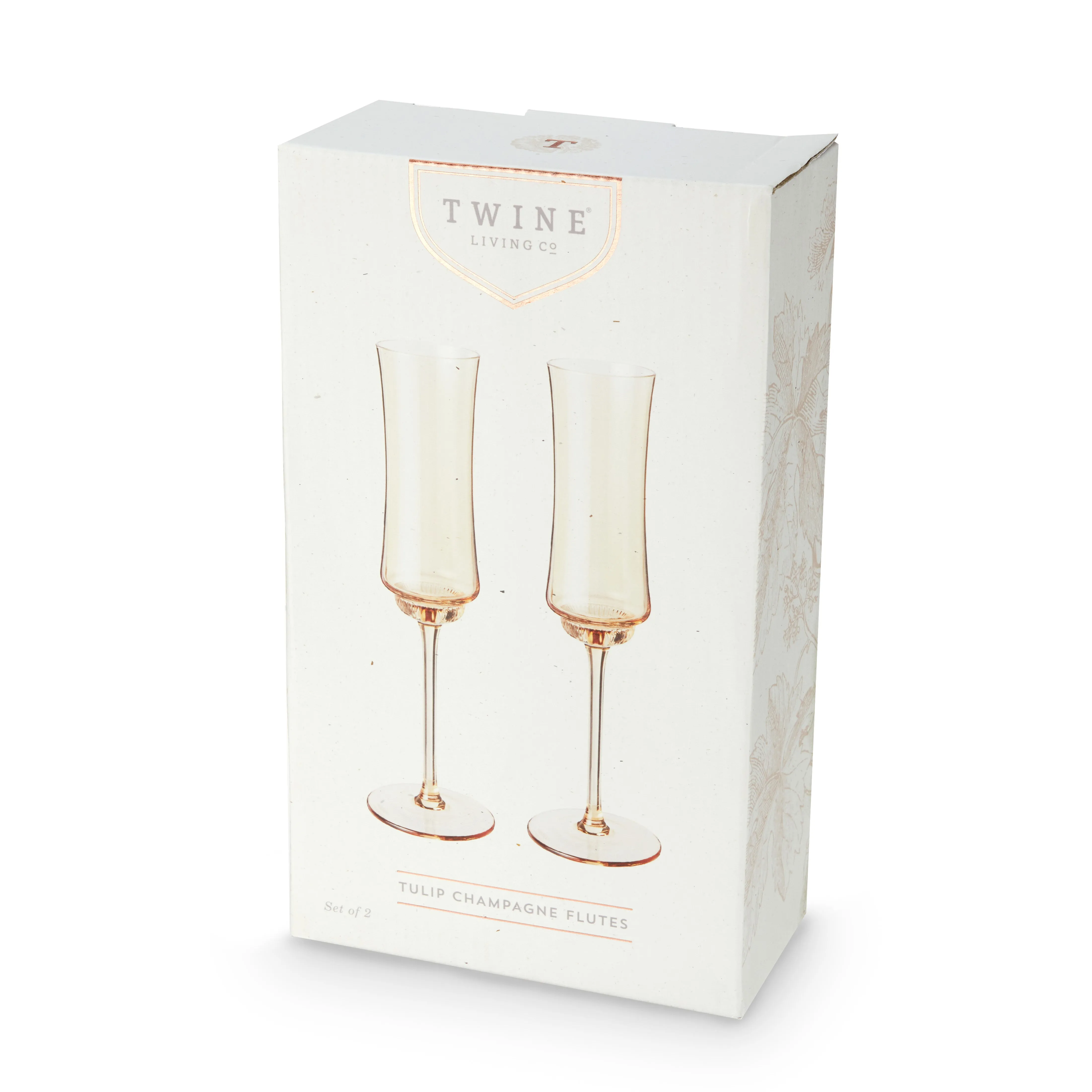 Tulip Champagne Flutes in Amber