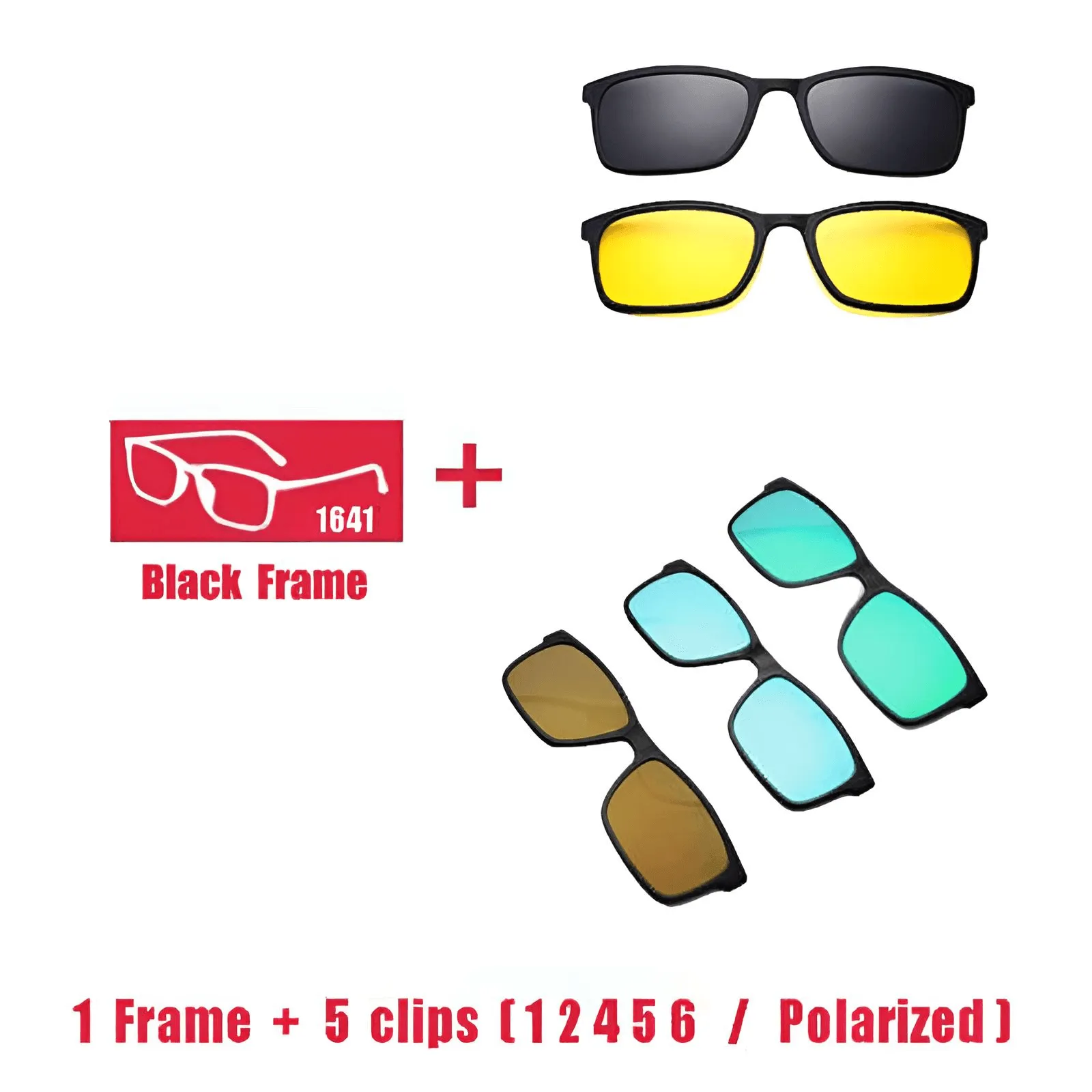 Unisex Prescription Glasses With Magnet Clip Sunglasses 1-6 Clips Included!