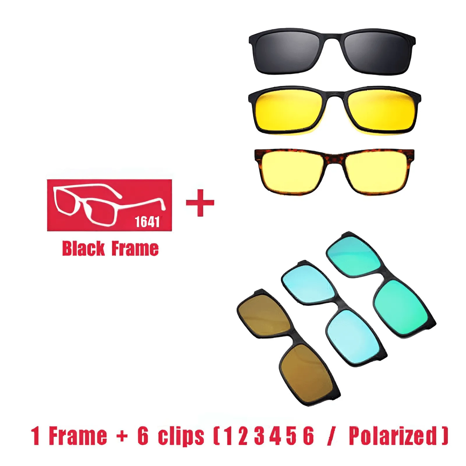 Unisex Prescription Glasses With Magnet Clip Sunglasses 1-6 Clips Included!
