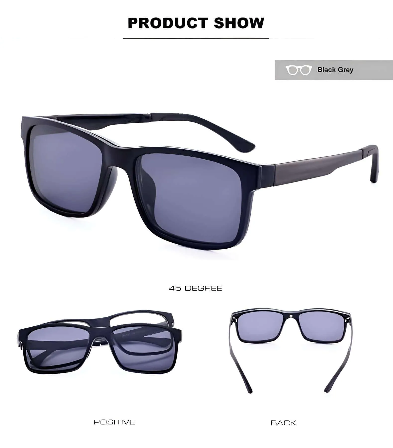 Unisex Prescription Glasses With Magnet Clip Sunglasses 1-6 Clips Included!